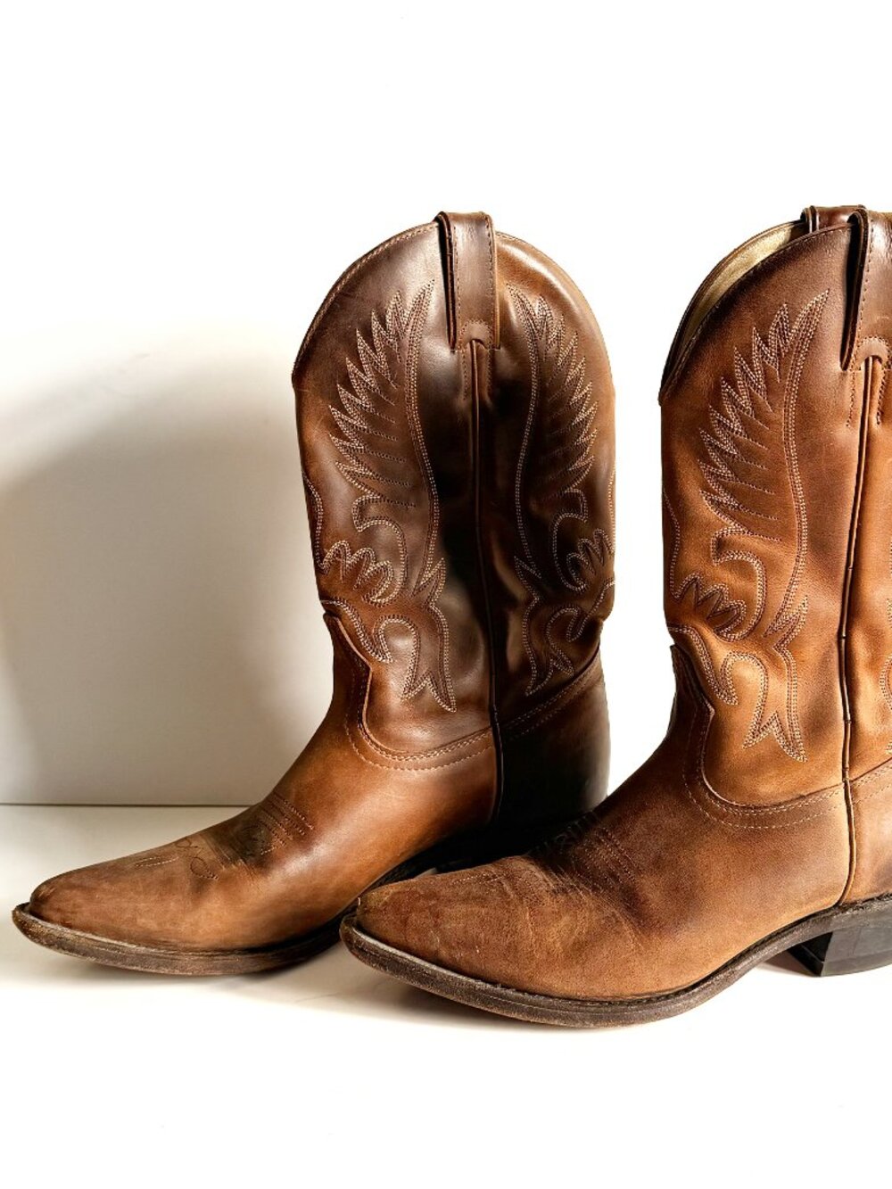 Vintage Boulet Cowboy Boots Brown Leather Western Boots Made in Canada Size 8
